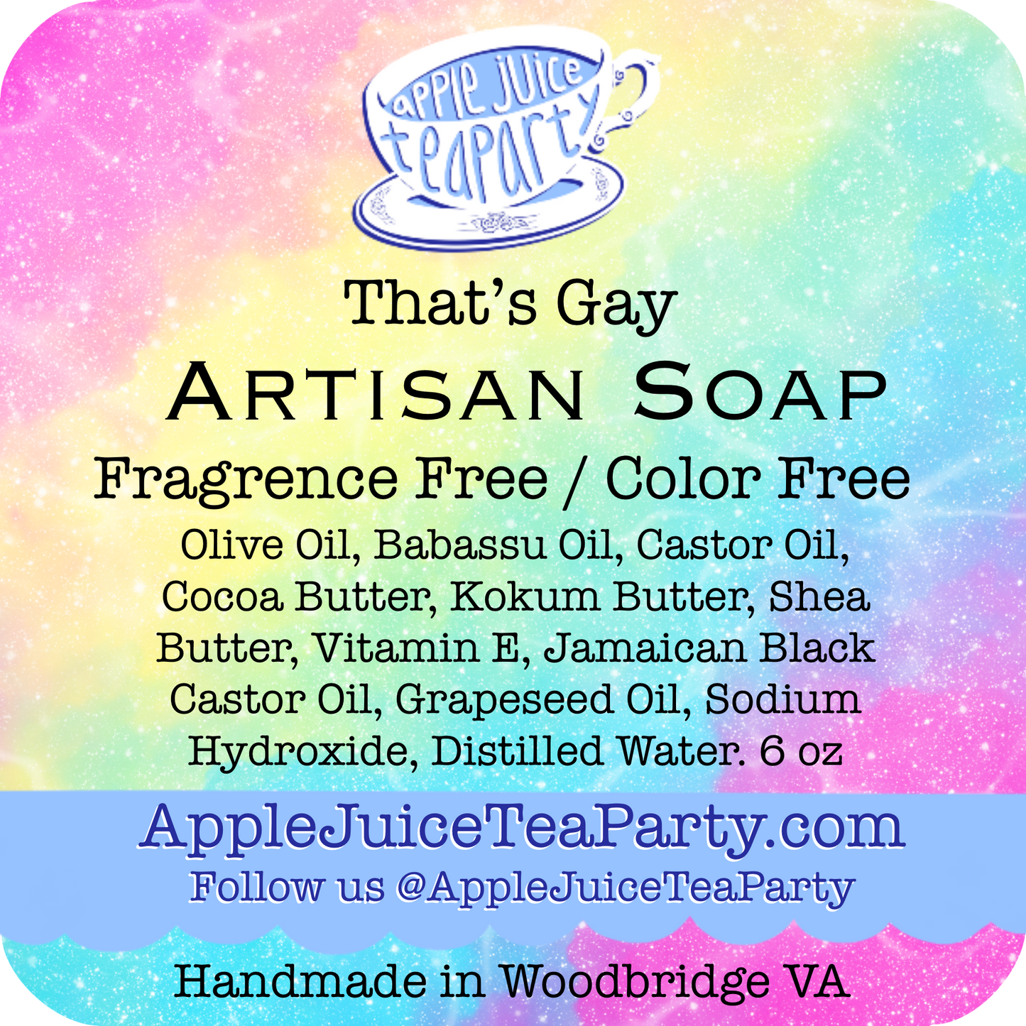 “That’s Gay” - Tattoo Aftercare Soap - Fragrance Free / Dye Free
