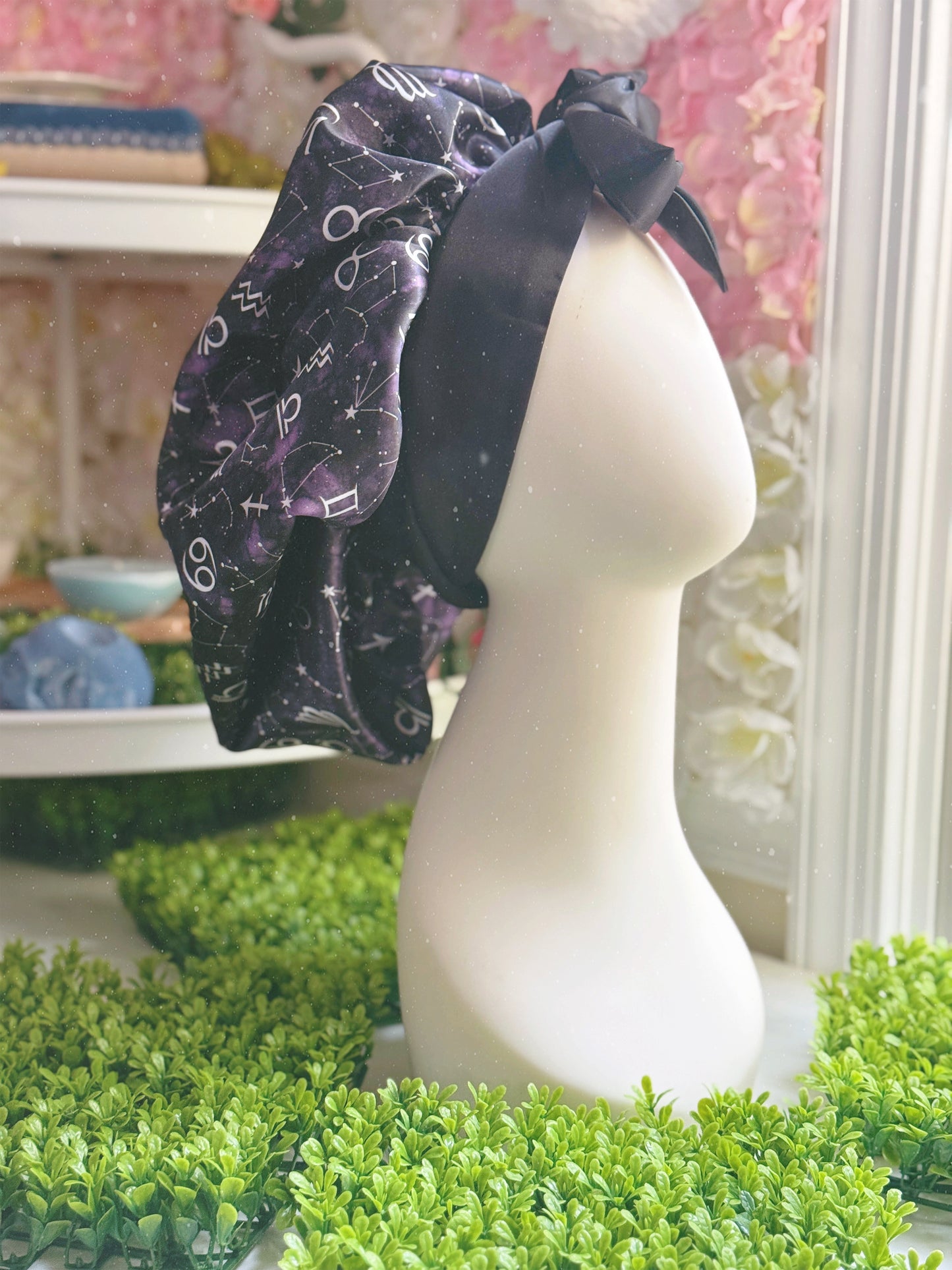 Satin Bonnet: Purple Zodiac