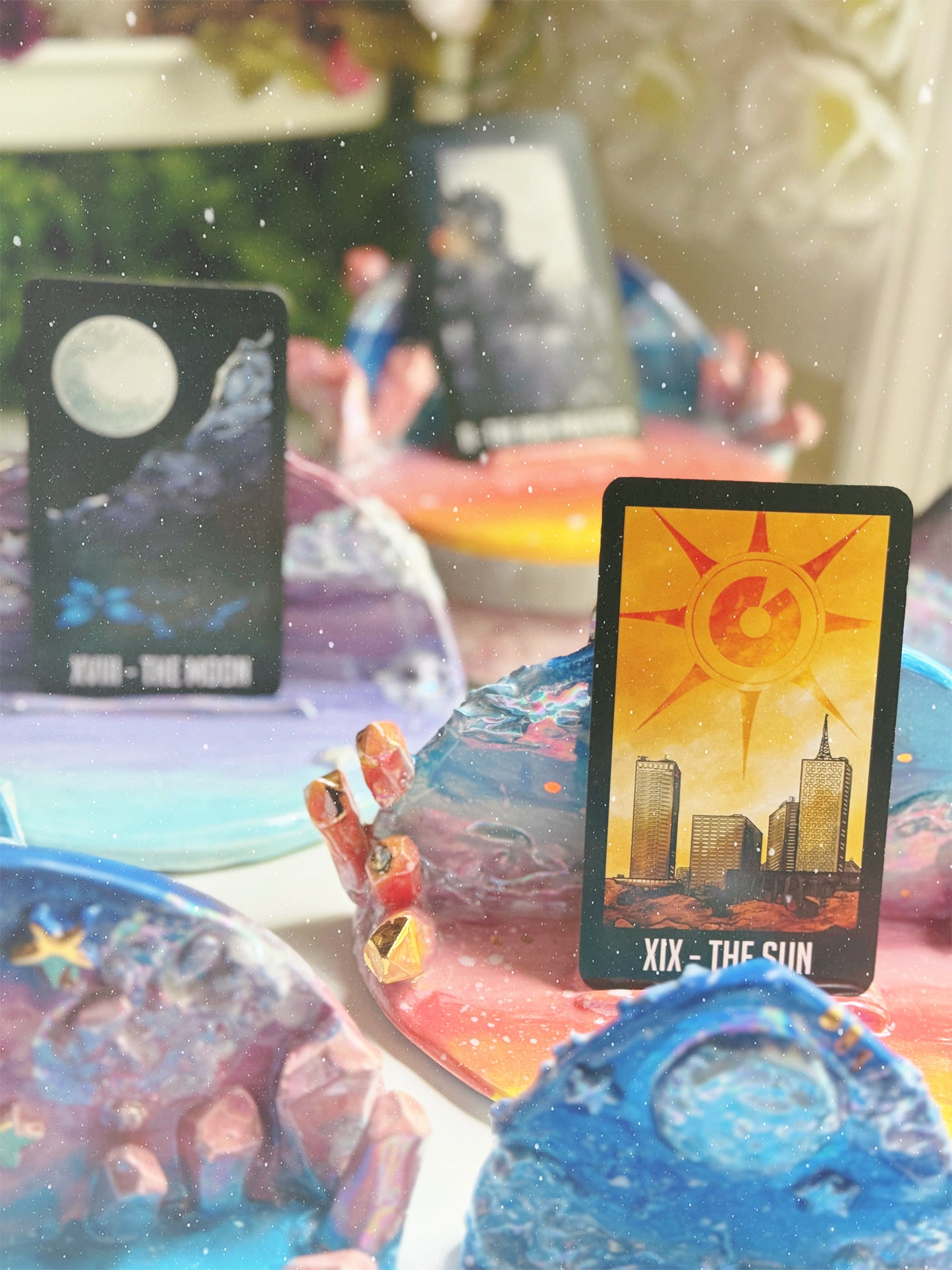 Rainbow Sunset Tarot Card Display Alter