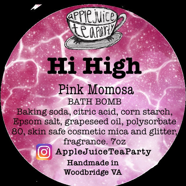 Zodiac Bath Bomb: Pink Mimosa - Astrology Hand-painted Vegan Indie Bath and Body