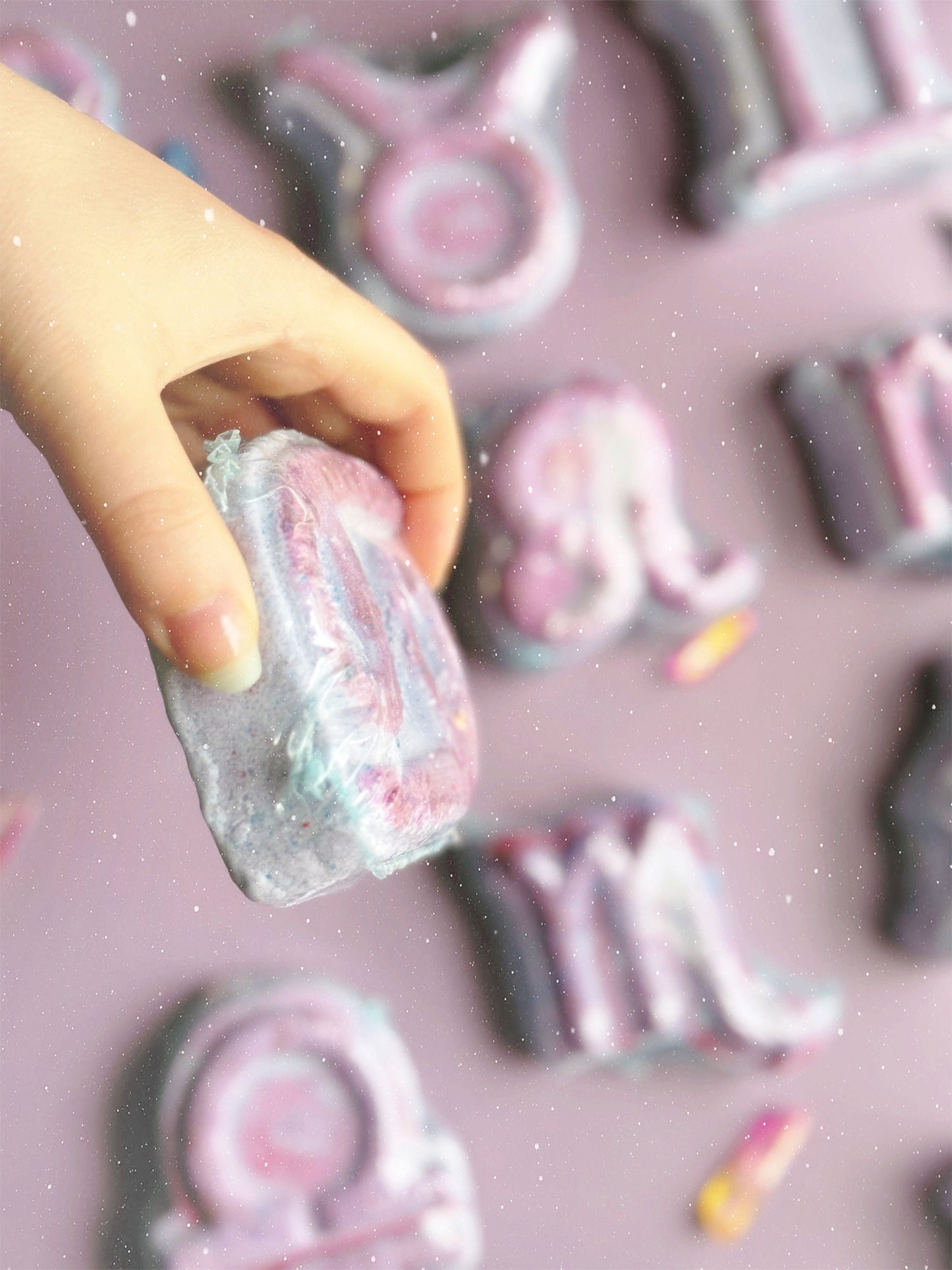 Zodiac Bath Bomb: Lilac - Astrology Hand-painted Vegan Indie Bath and Body