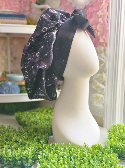 Satin Bonnet: Purple Zodiac