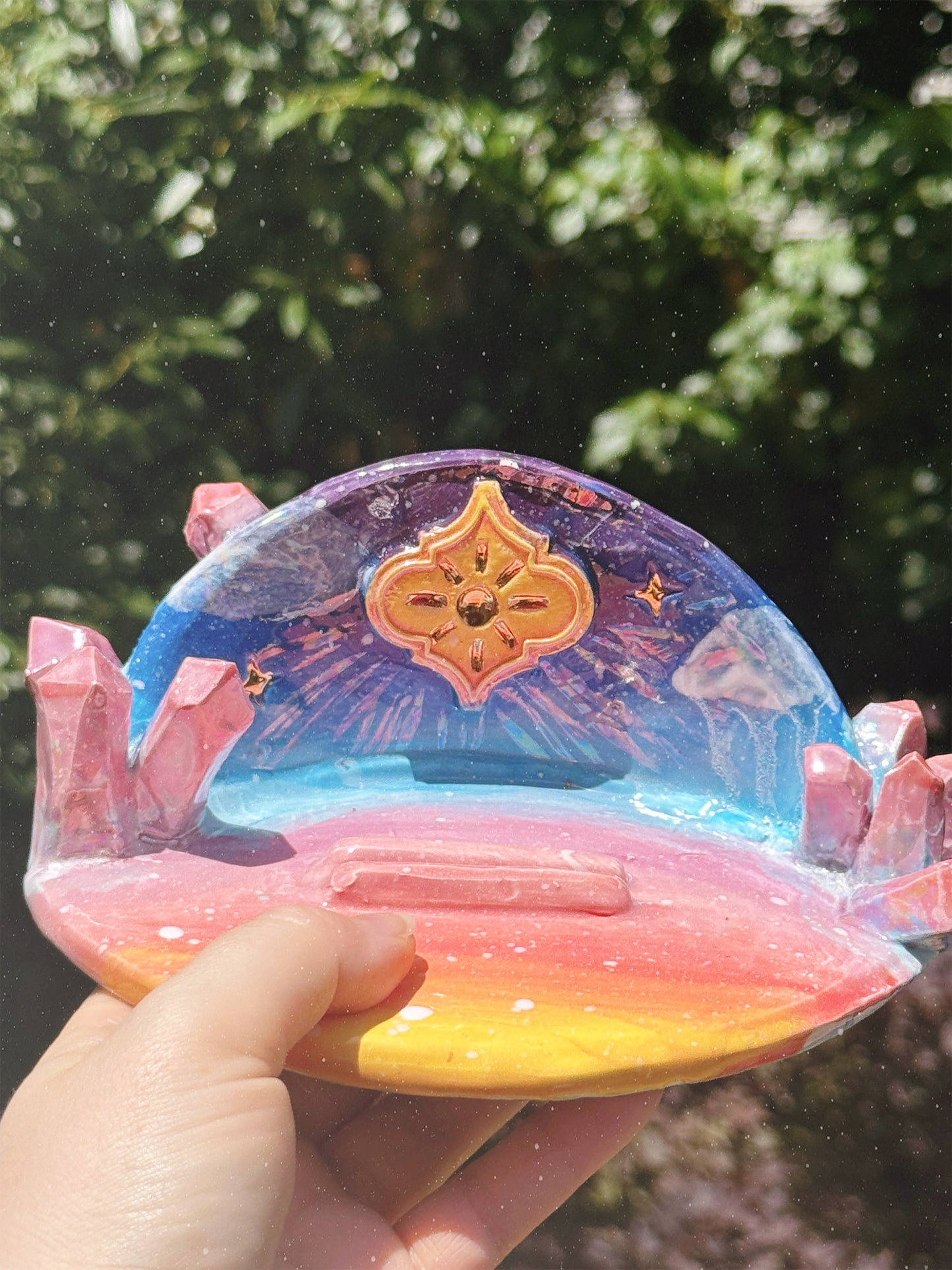 Rainbow Sunset Tarot Card Display Alter