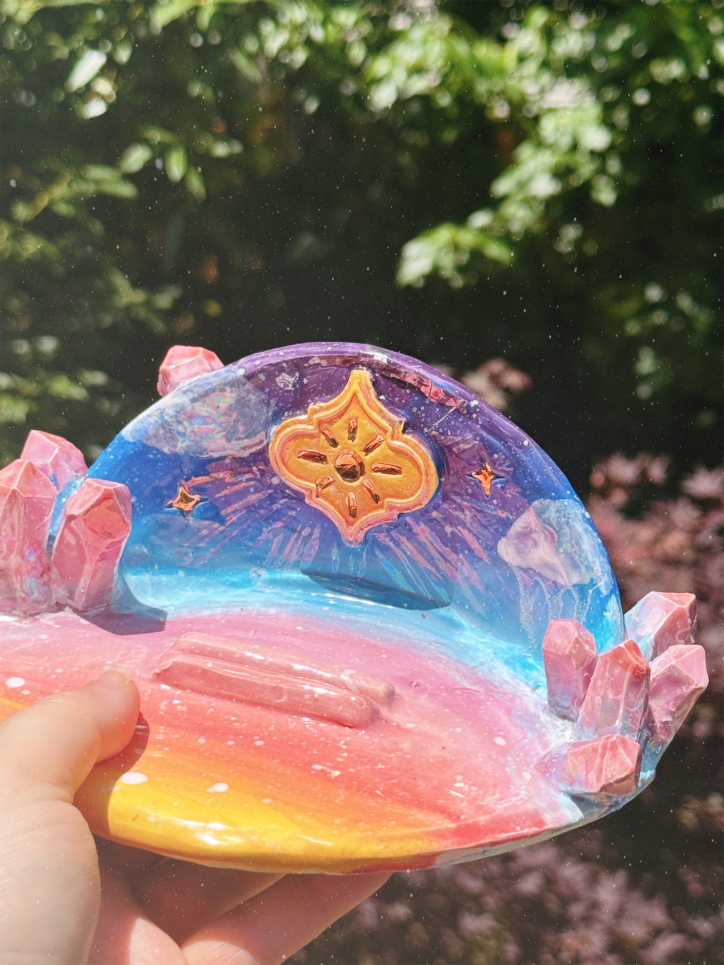 Rainbow Sunset Tarot Card Display Alter