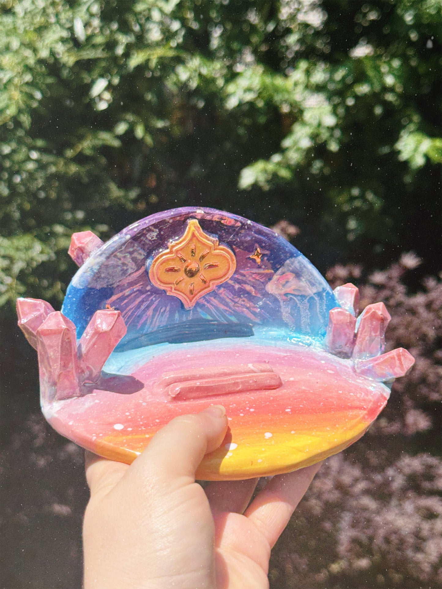 Rainbow Sunset Tarot Card Display Alter