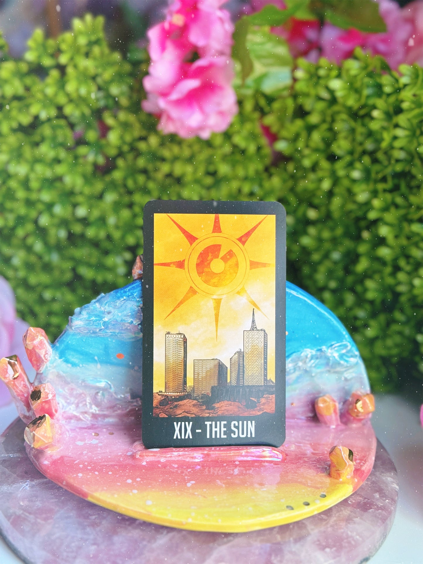 Rainbow Sunset Tarot Card Display Alter