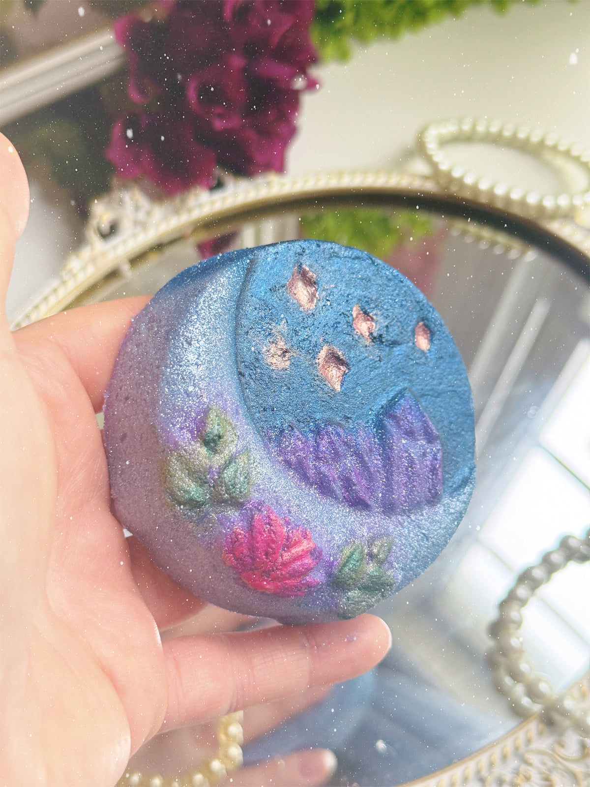 “Moon Crystal Power" Lavender Driftwood Bath Bomb